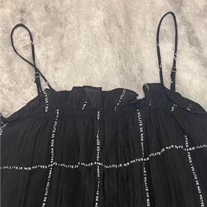 Baloot Black Paris Print Fabric Top‎ Size Large